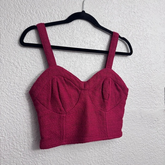 NWT Japna Red Corset Crop Top - Size Medium - Picture 3 of 5